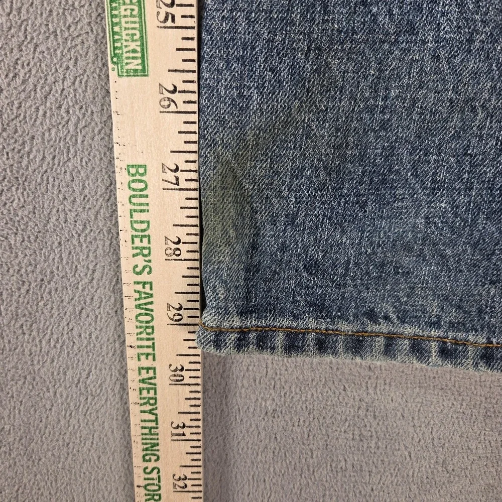 Levis 5Jeans Mens 31x31 Blue Selvedge Button Fly Straight Denim Faded Distressed